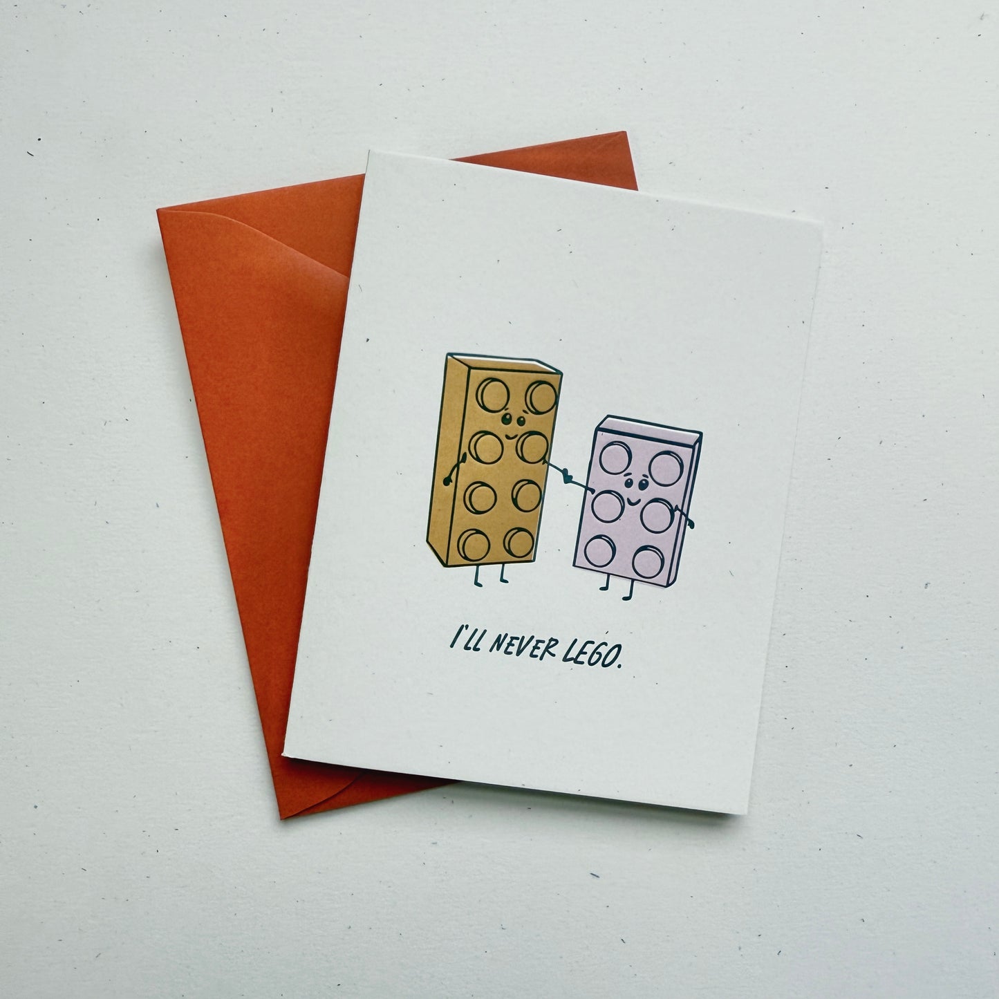 I'll Never Let Go - Building Bricks Letterpressed Greeting Card