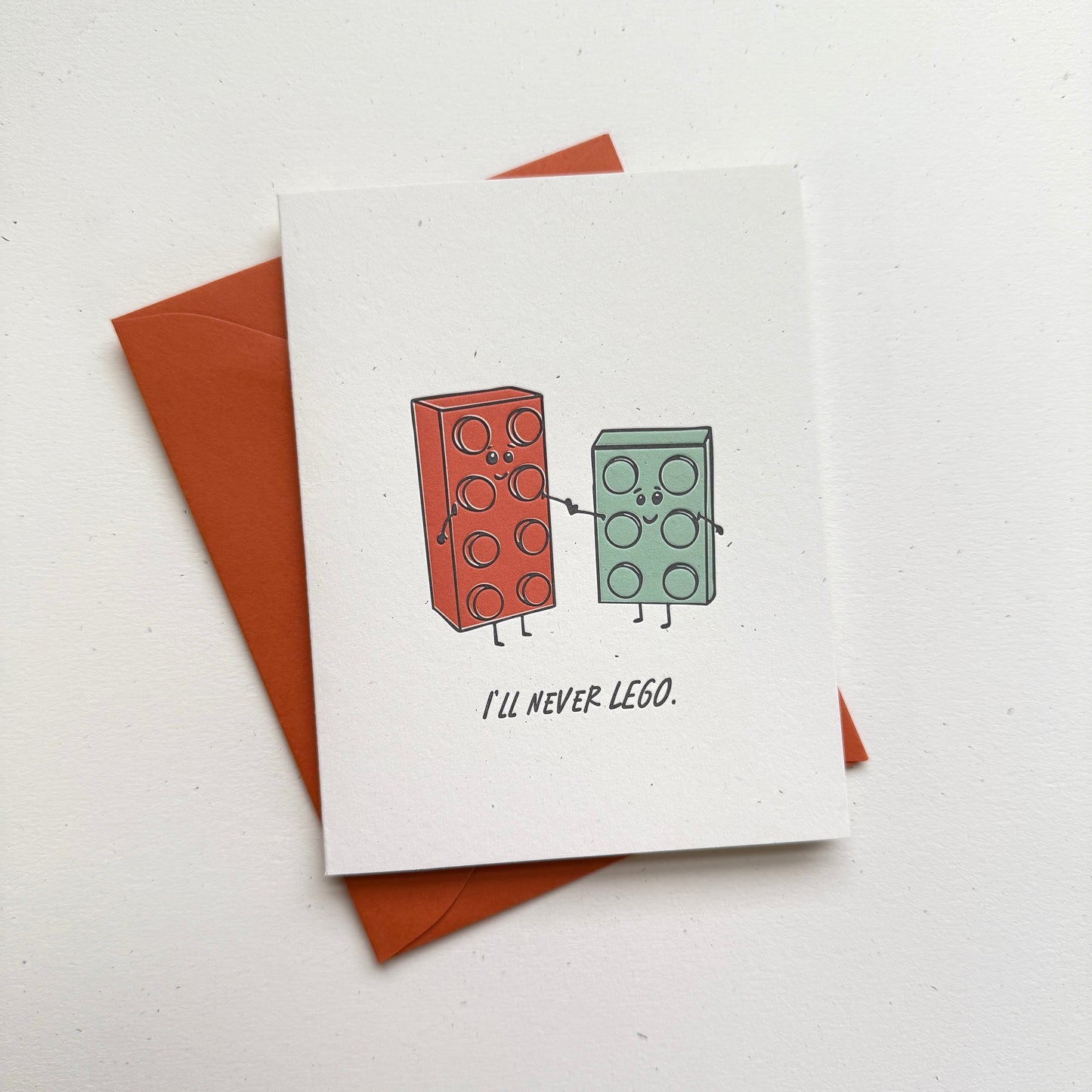 I'll Never Let Go - Building Bricks Letterpressed Greeting Card