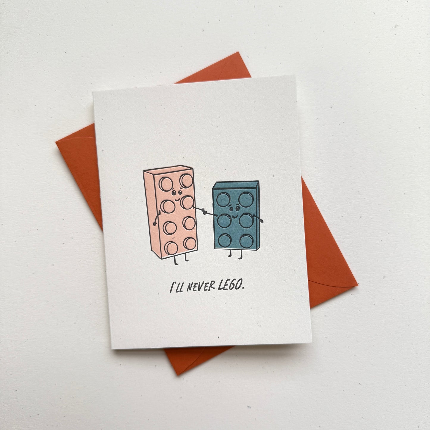 I'll Never Let Go - Building Bricks Letterpressed Greeting Card