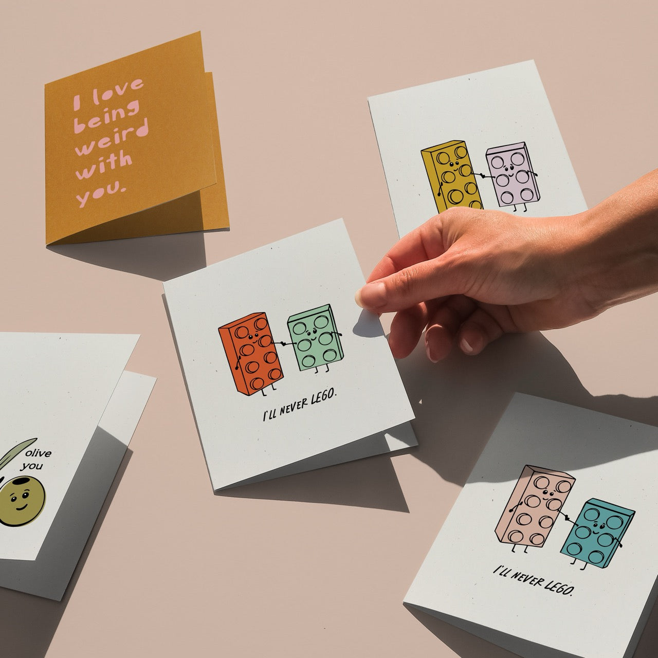 I'll Never Let Go - Building Bricks Letterpressed Greeting Card