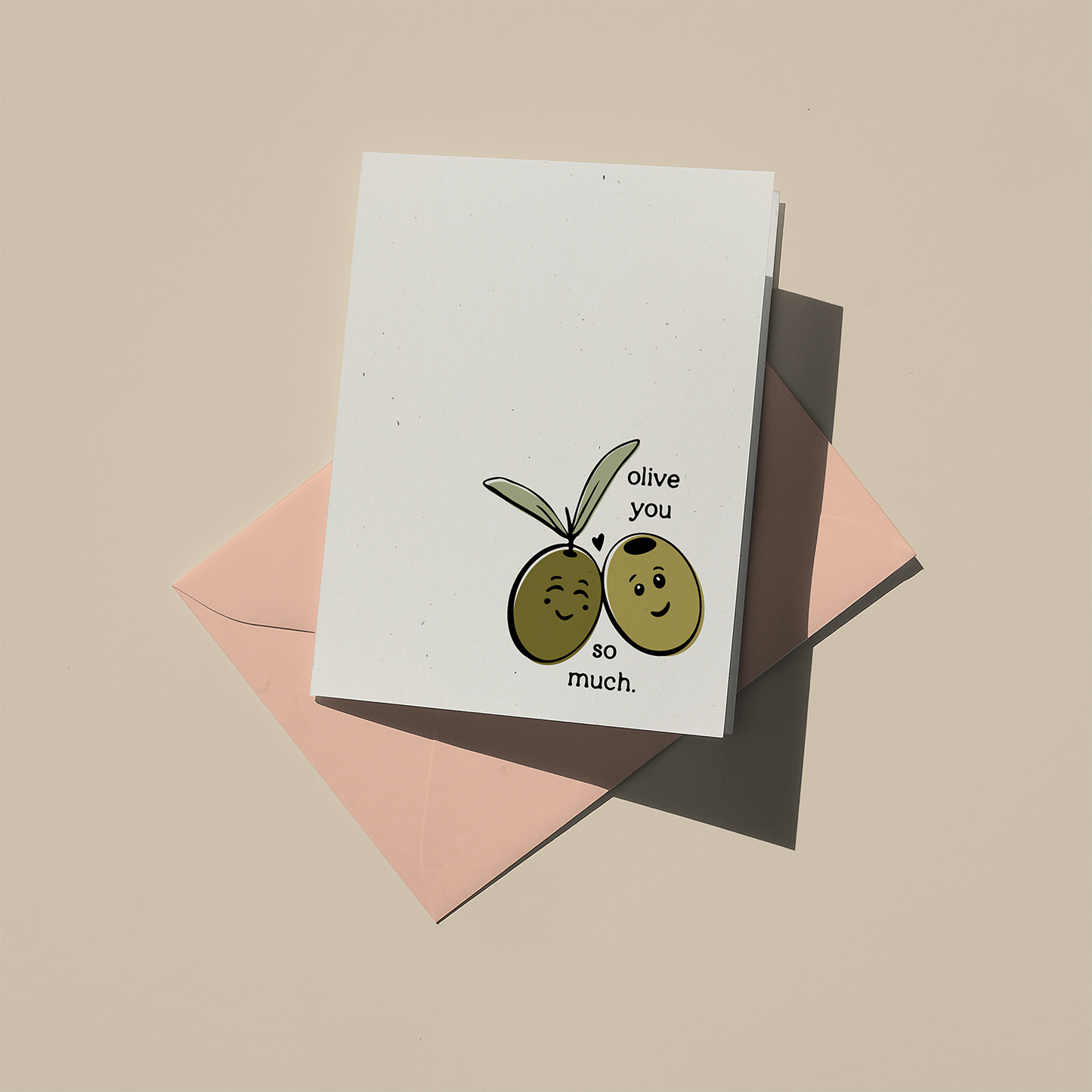 Olive You - Letterpressed Greeting Card